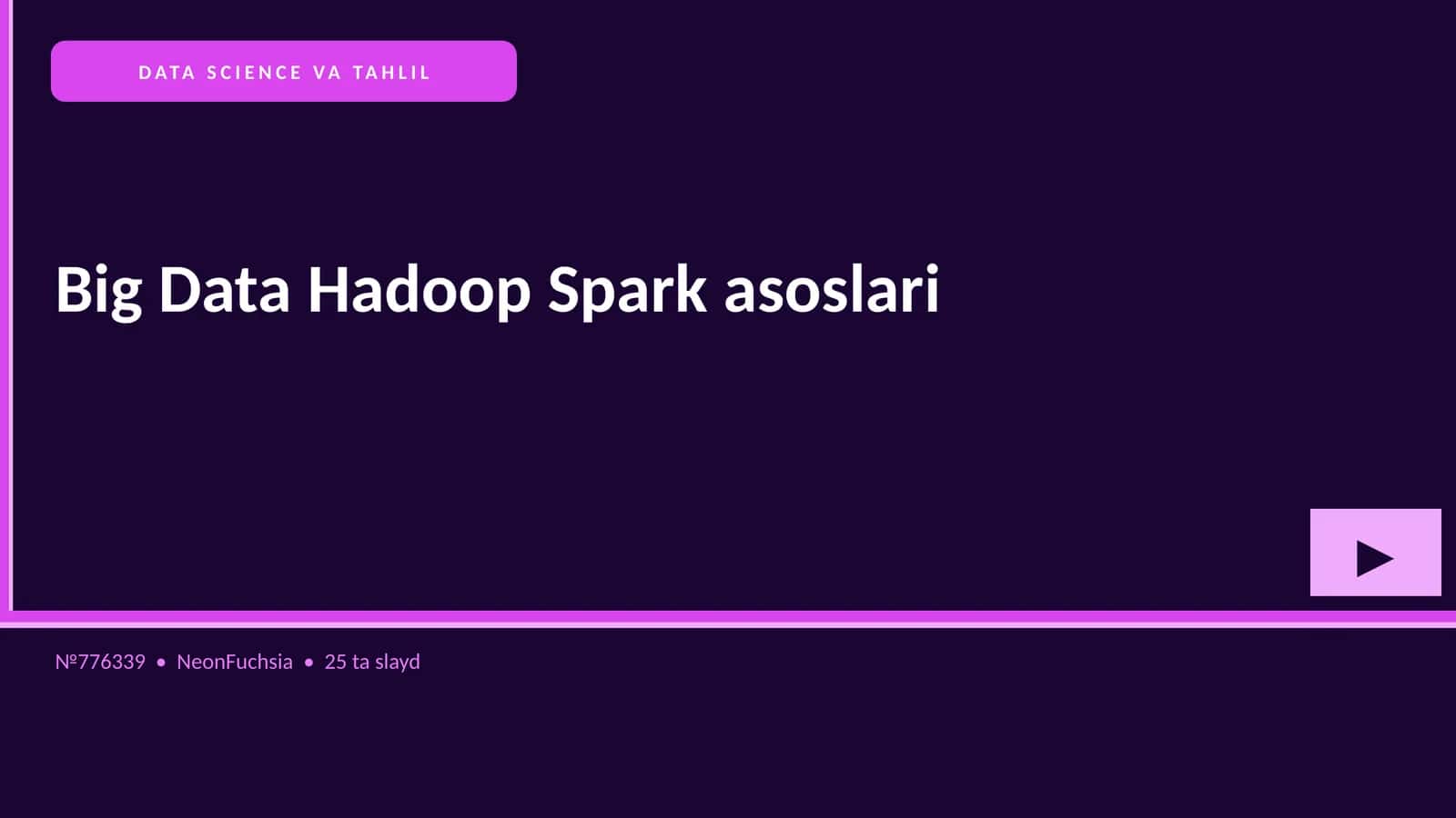 Big Data Hadoop Spark asoslari