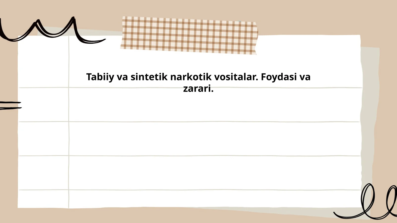 Tabiiy va Sintetik Narkotik Vositalar