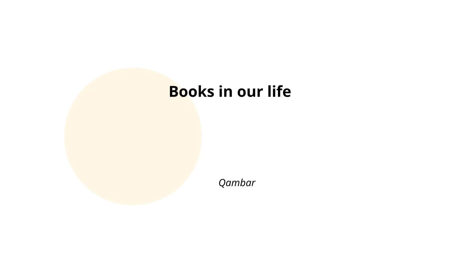 Books in our life