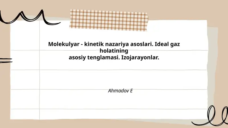 Molekulyar - Kinetik Nazariya Asoslari