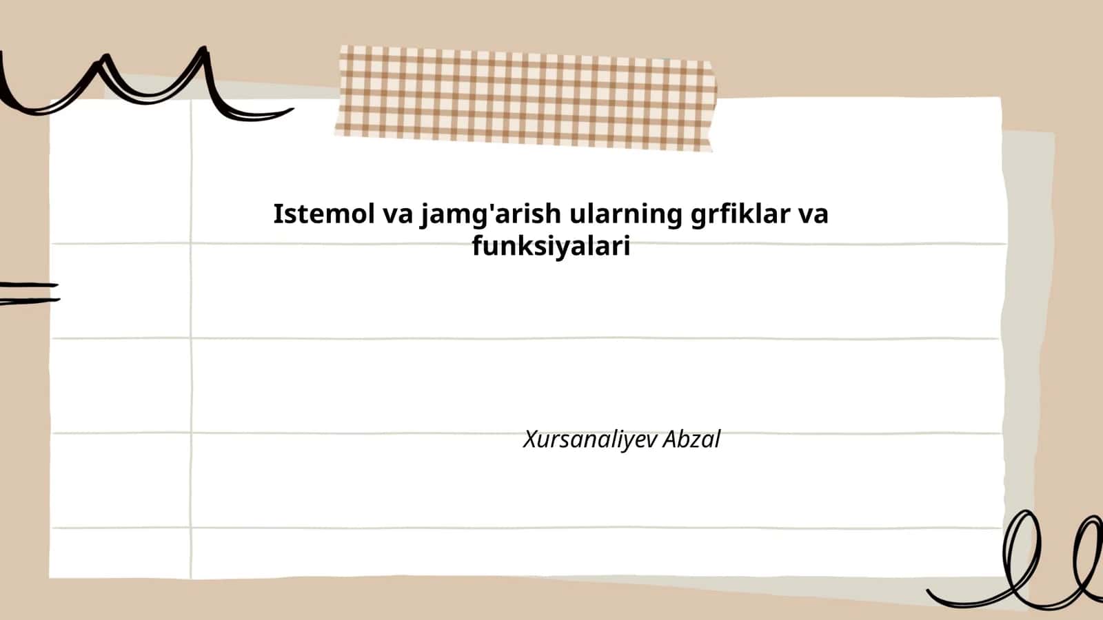 Istemol va jamg'arish ularning grfiklar va funksiyalari