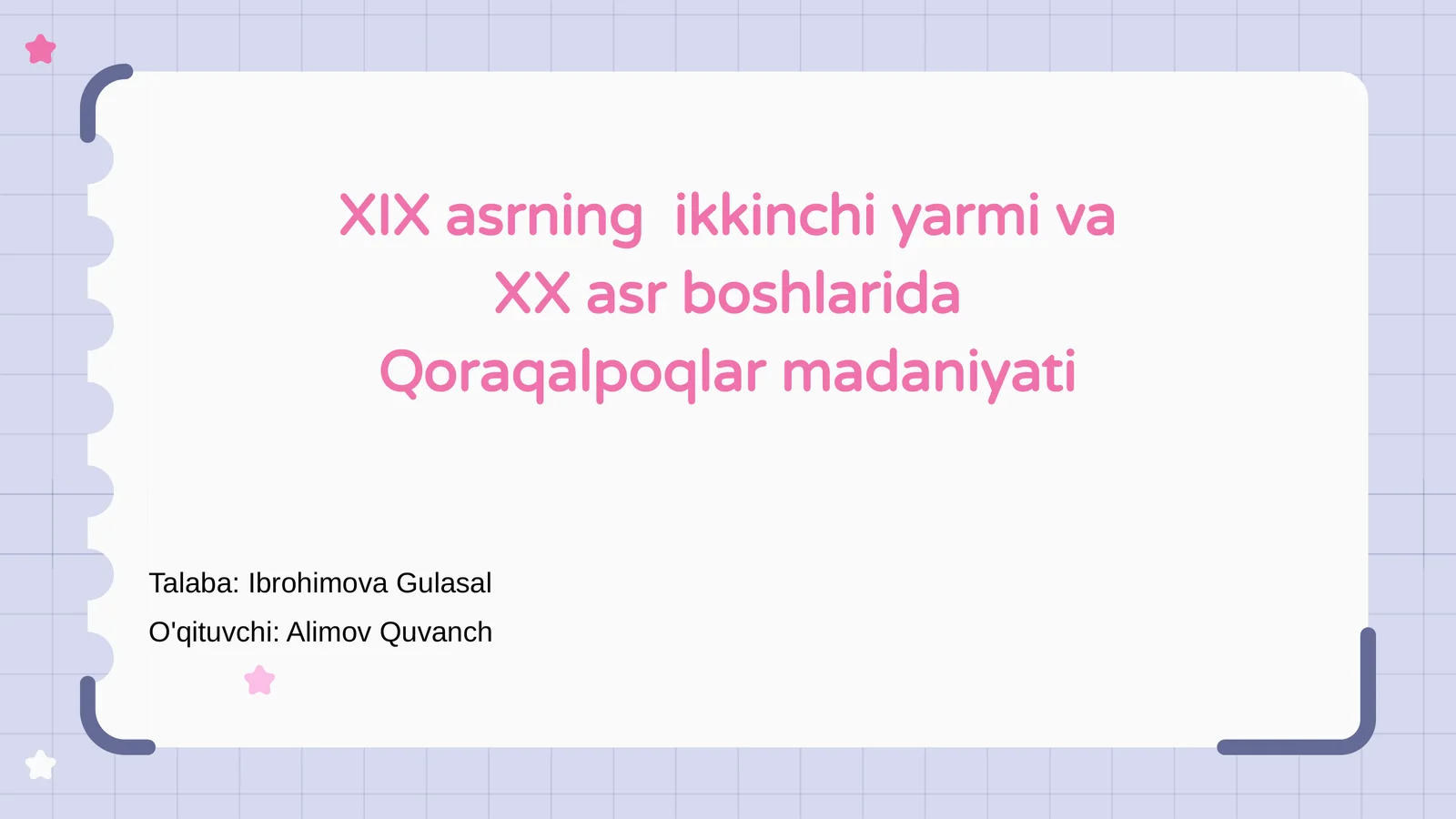 Qoraqalpoqlar madaniyati XIX asrning ikkinchi yarmida
