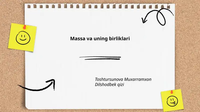 Massa va uning birliklari