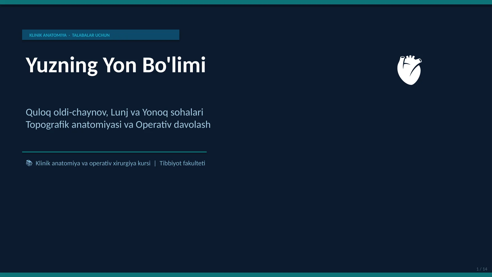 KLINIK ANATOMIYA ·yuzning yon bolimi