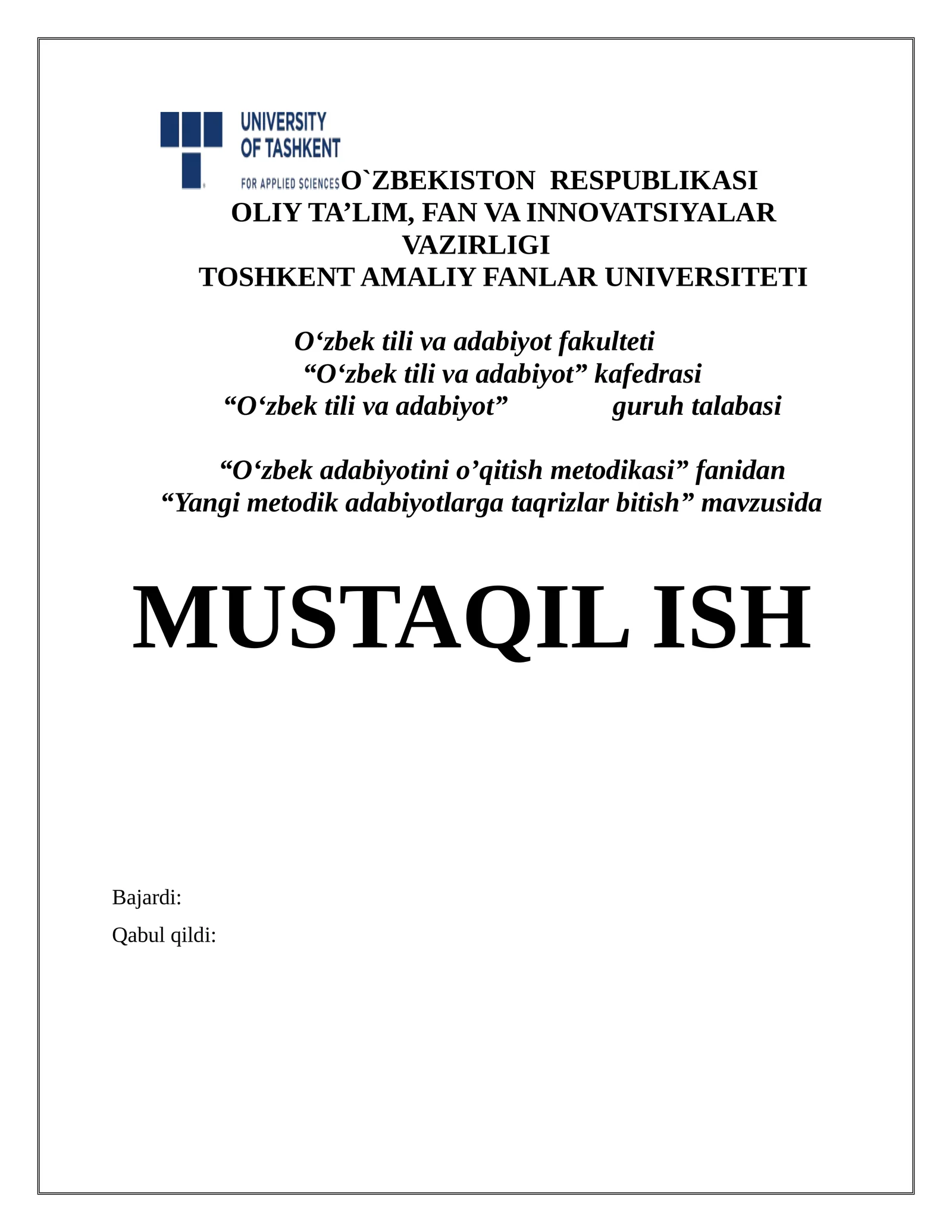 Yangi metodik adabiyotlarga taqrizlar bitish