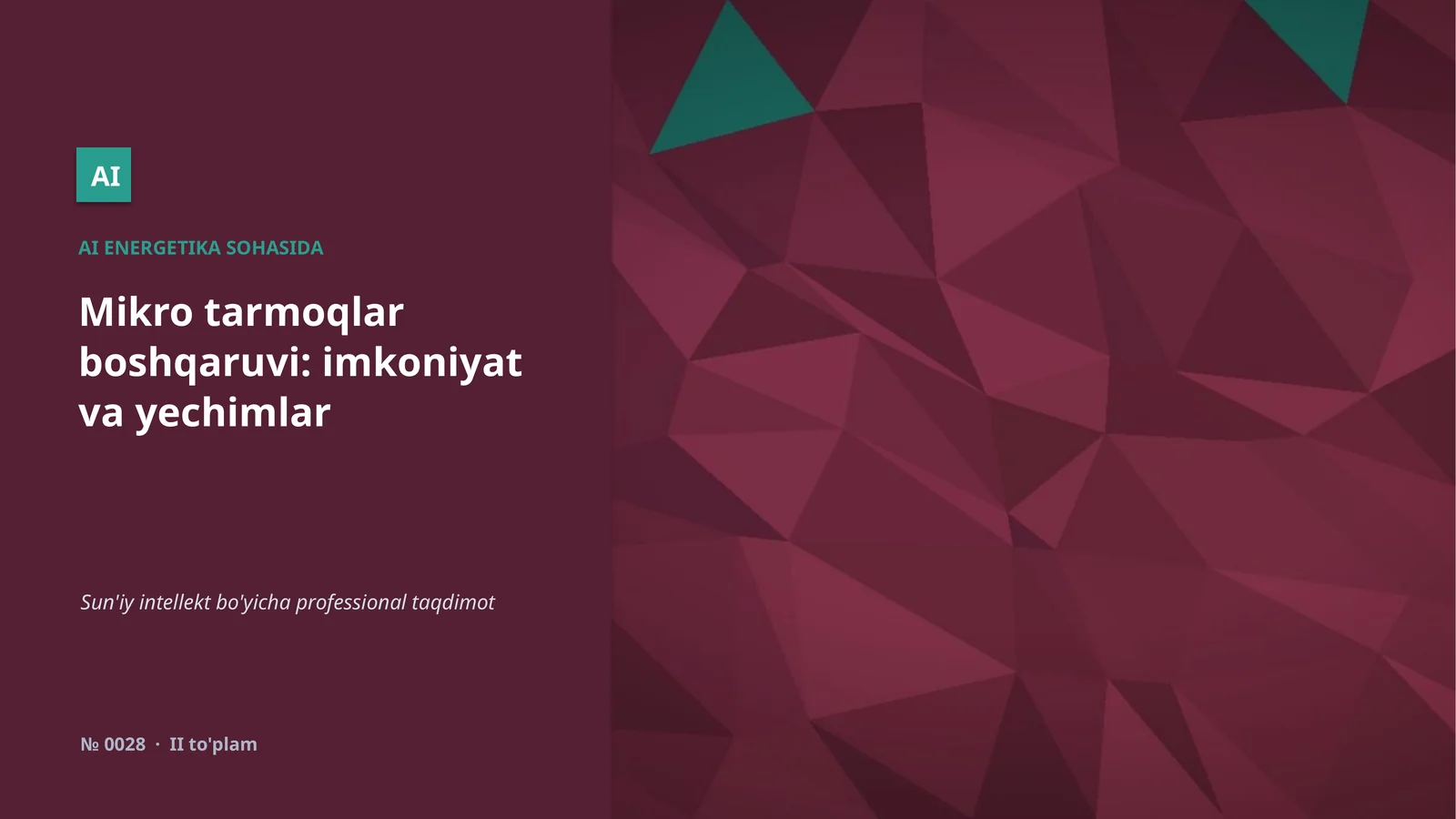AI ENERGETIKA SOHASIDA