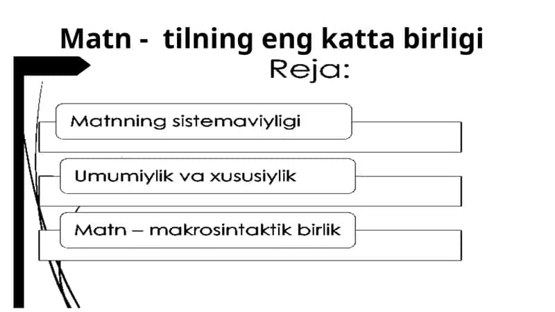 Matn -tilning eng katta birligi