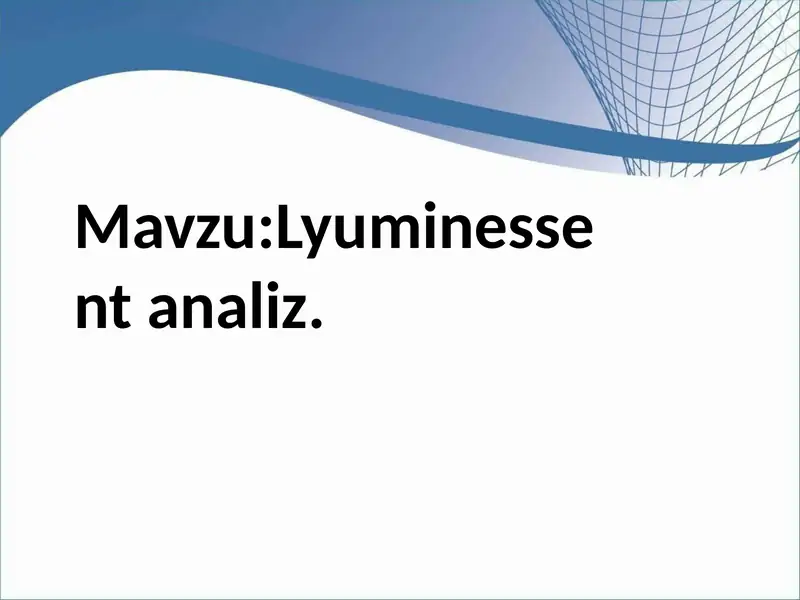 Lyuminessent analiz