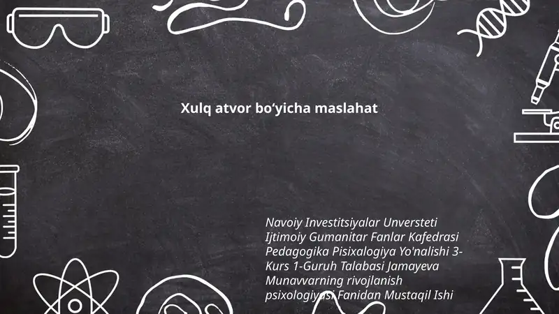 Xulq atvor boʻyicha maslahat
