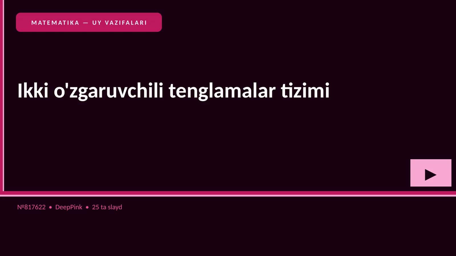 Ikki o'zgaruvchili tenglamalar tizimi