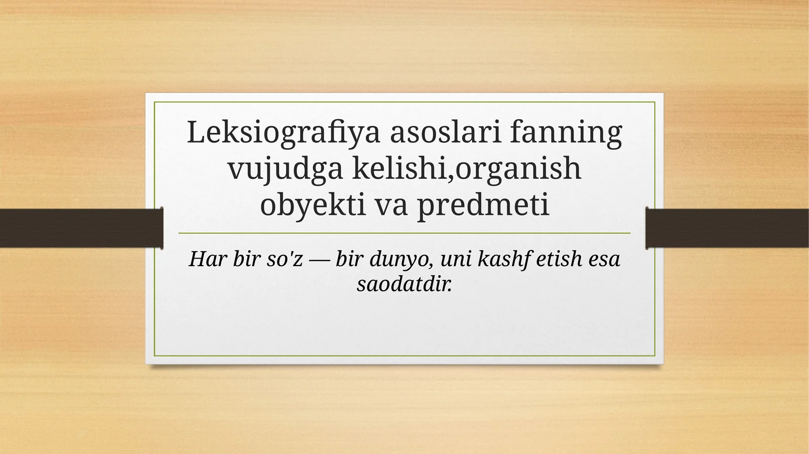 Leksiografiya asoslari