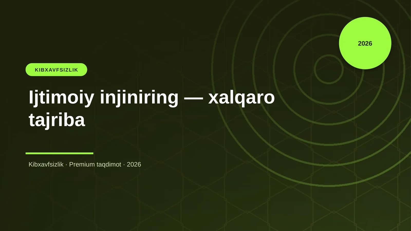 Ijtimoiy injiniring — xalqaro tajriba