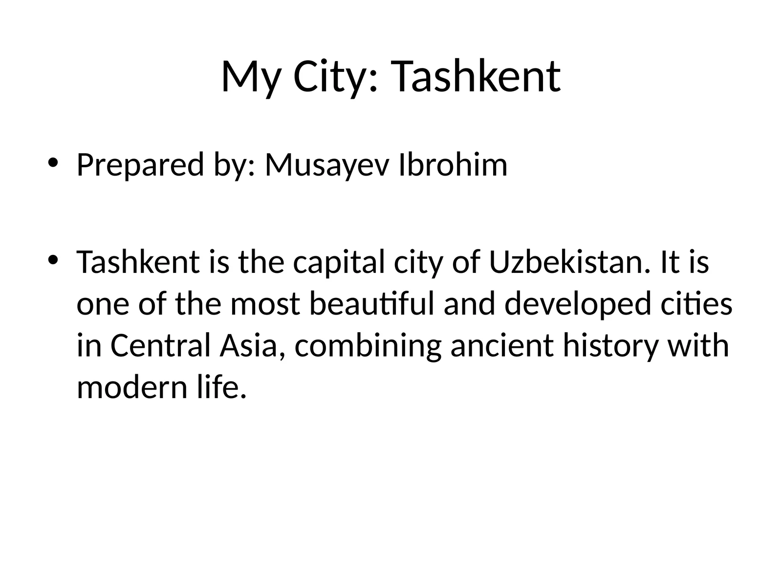 My City: Tashkent