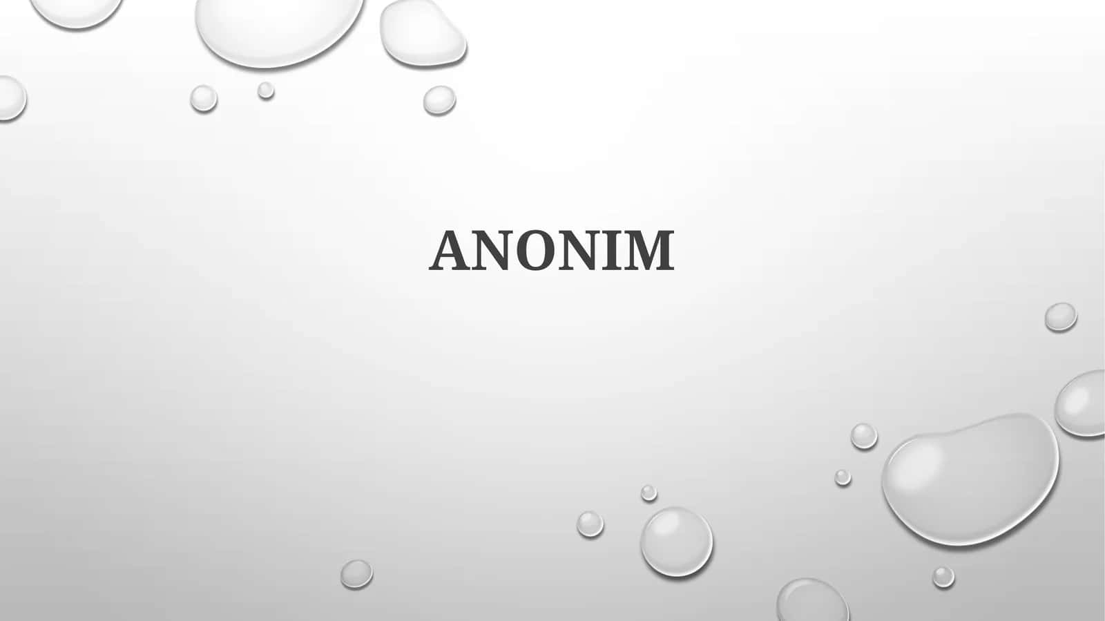 Anonimlik tushunchasi