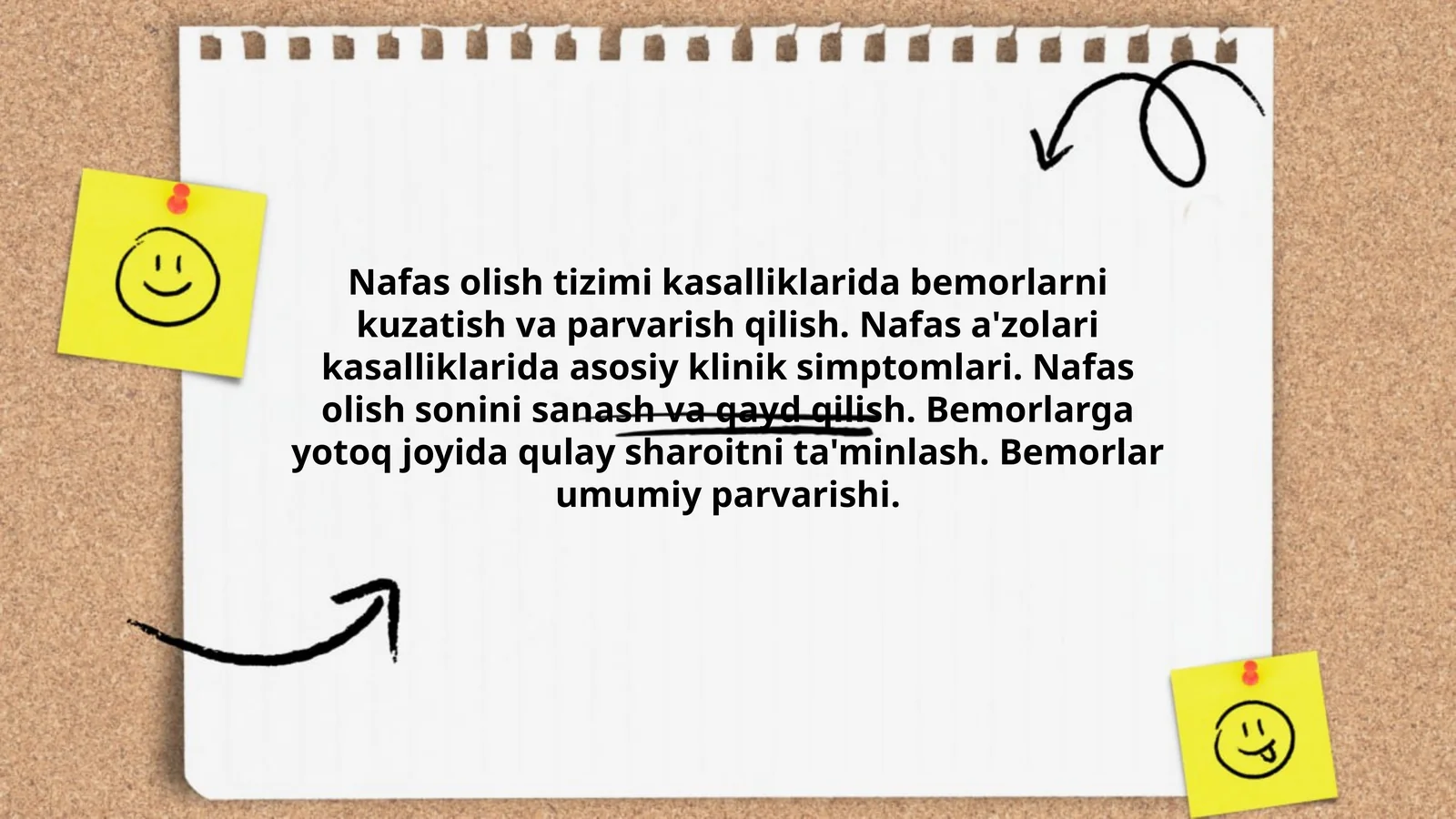 Nafas olish tizimi kasalliklarida bemorlarni kuzatish va parvarish qilish