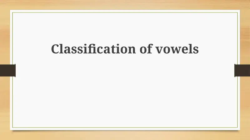 Classification of Vowels