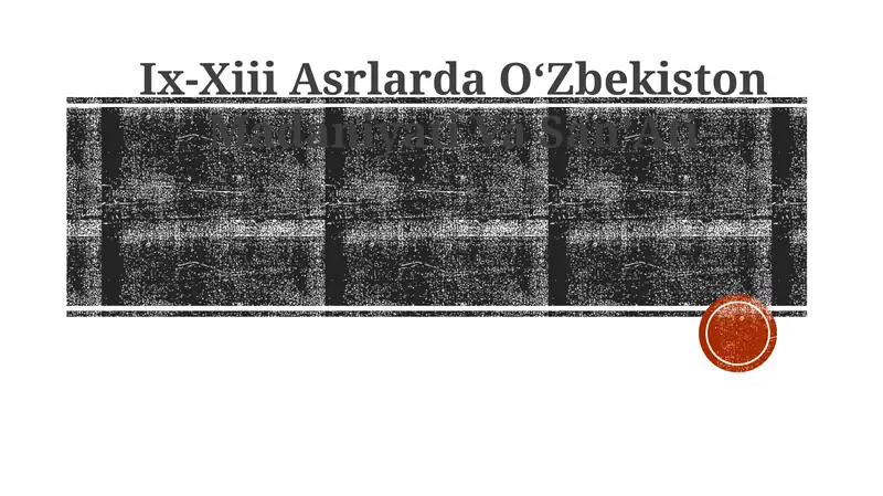 Ix-Xiii Asrlarda OʻZbekiston Madaniyati Va SanʼAti