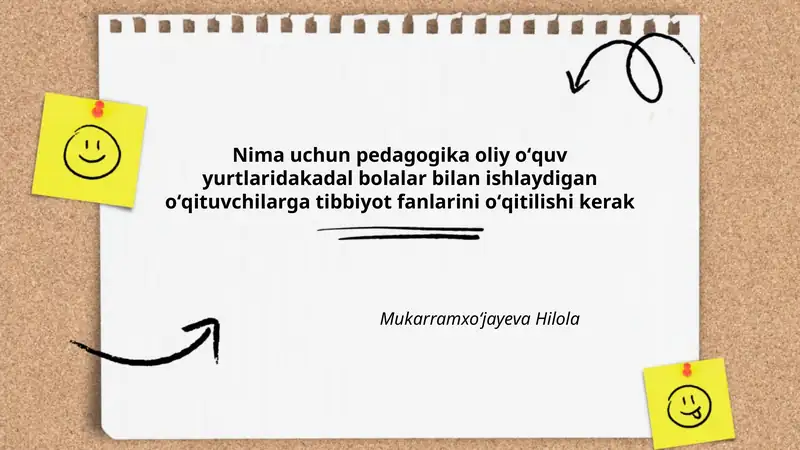 Nima uchun pedagogika oliy oʻquv yurtlaridakadal bolalar bilan ishlaydigan oʻqituvchilarga tibbiyot fanlarini oʻqitilishi kerak
