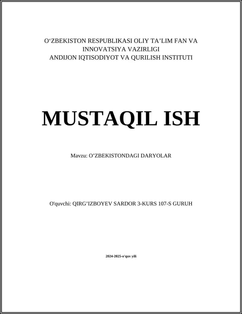O'zbekistondagi Daryolar