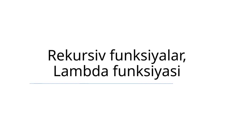 Lambda funksiyalar