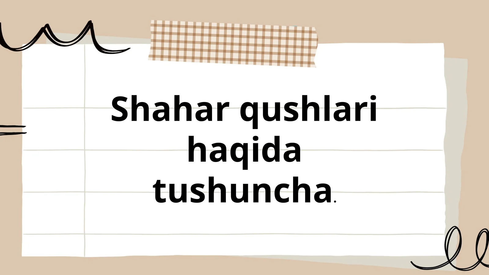Shahar qushlari haqida tushuncha