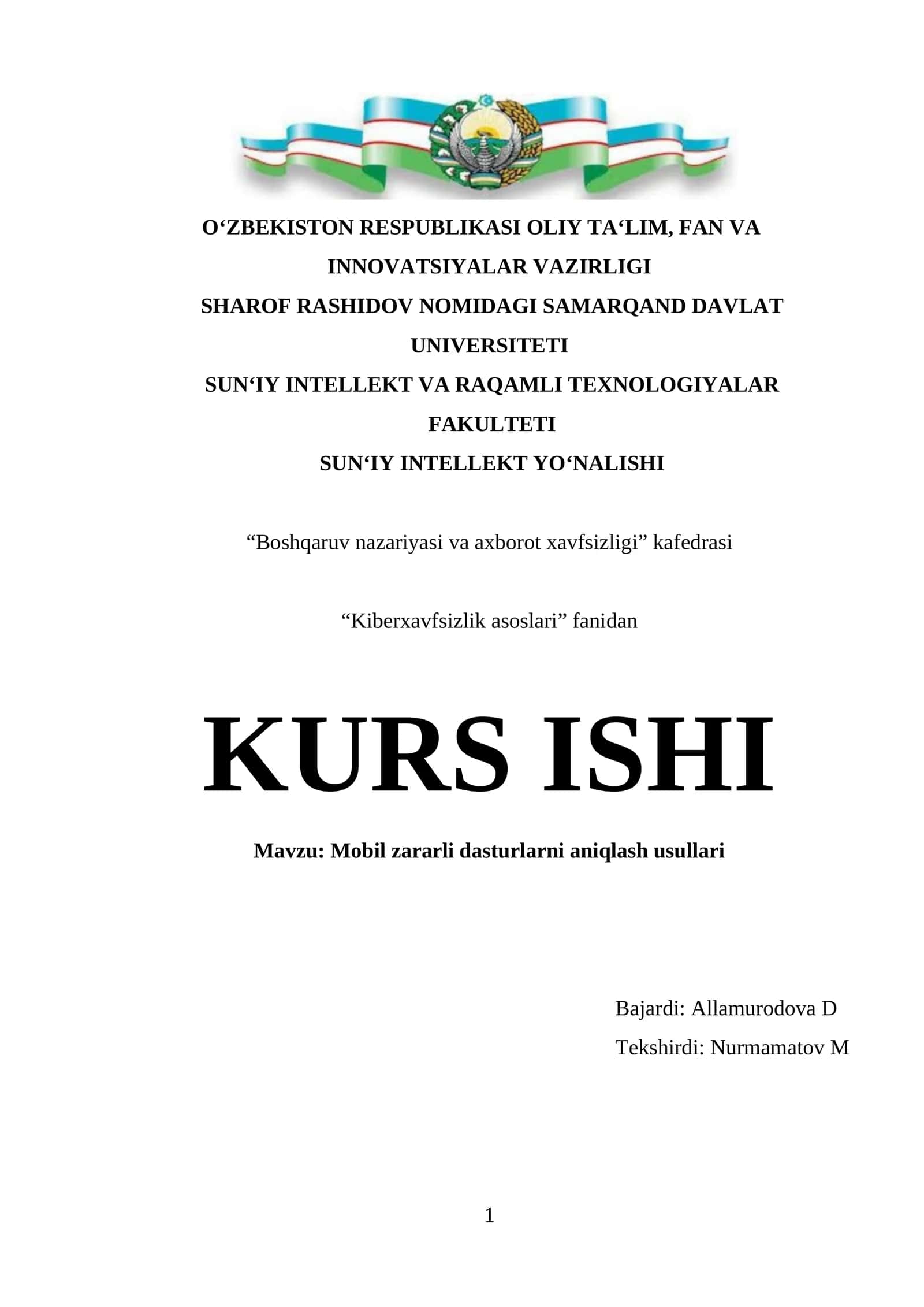 Mobil zararli dasturlarni aniqlash usullari
