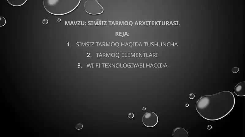 Simsiz tarmoq arxitekturasi