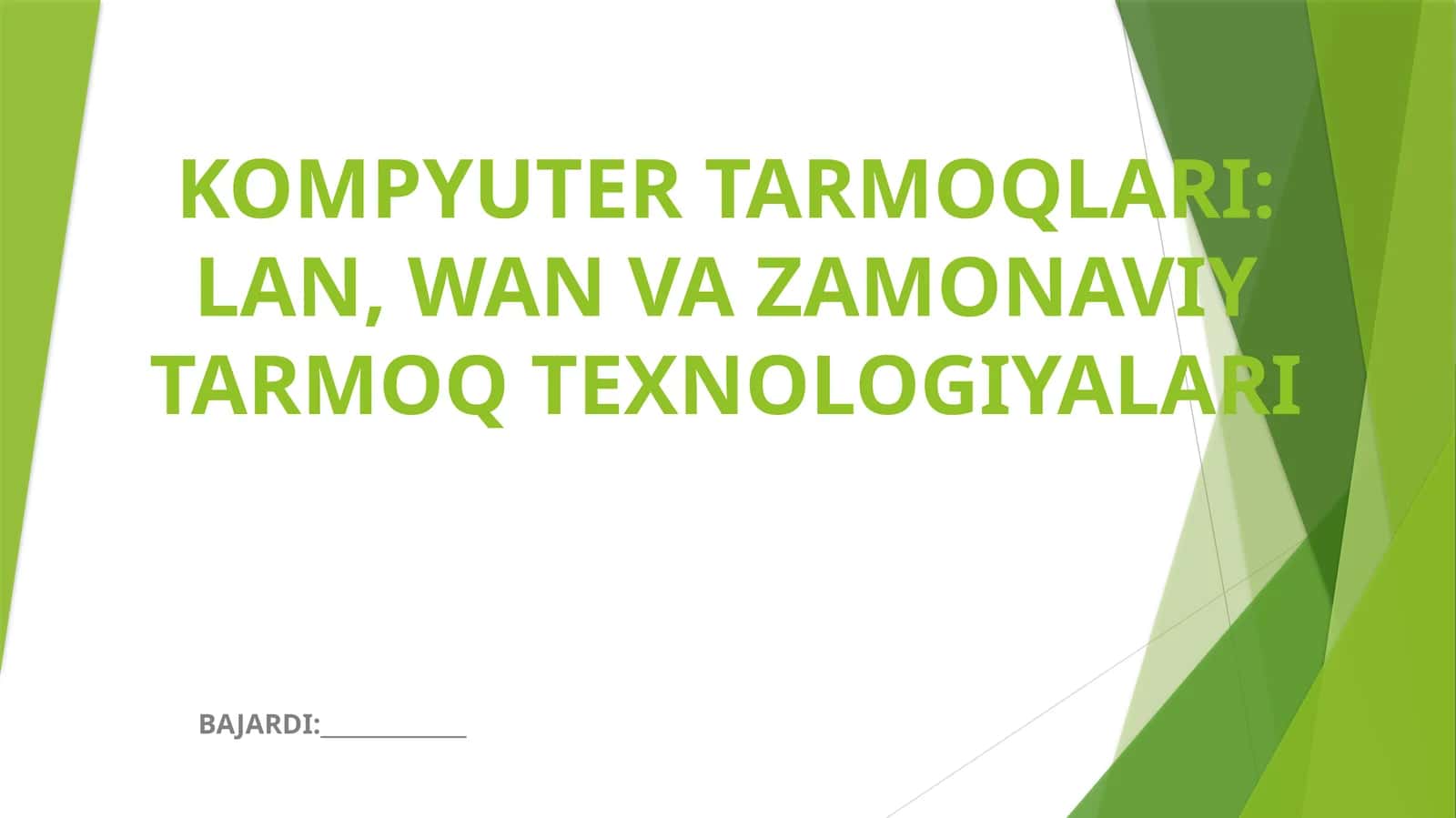 Kompyuter tarmog'i tushunchasi
