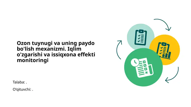 Ozon tuynugi va uning paydo bo'lish mexanizmi