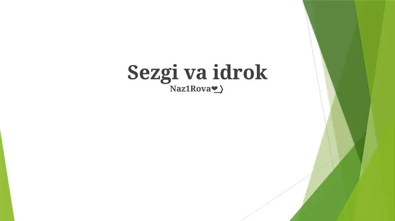 Sezgi va idrok