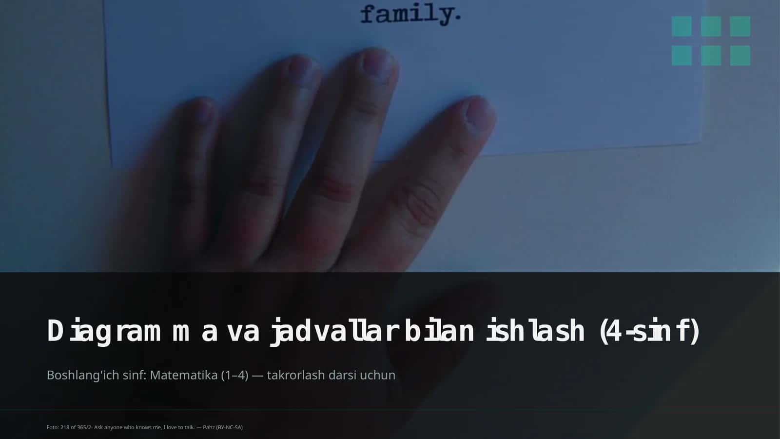 Diagramma va jadvallar bilan ishlash (4-sinf)