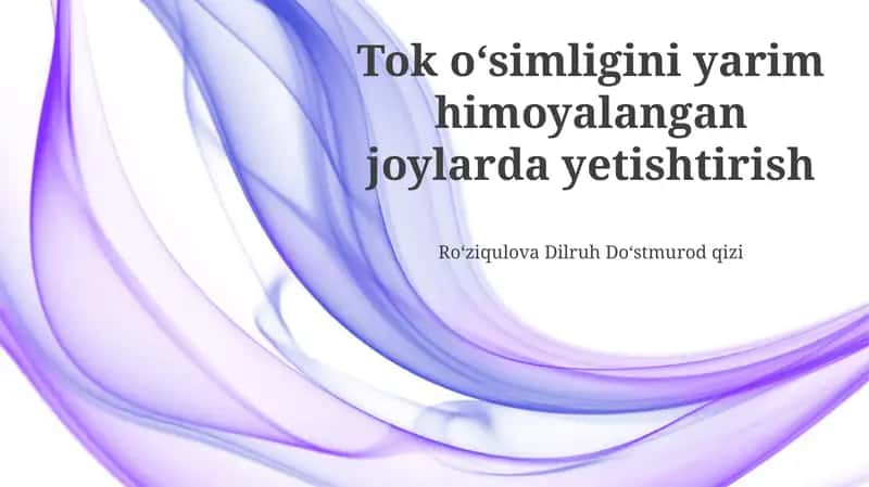 O'simlik tanlash va ekish texnologiyalari