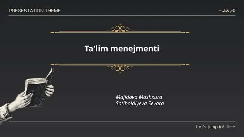 Ta'lim menejmenti nazariyasi va tushunchalari