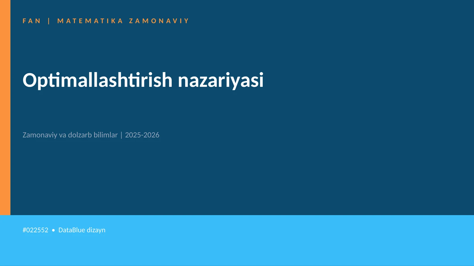Optimallashtirish nazariyasi