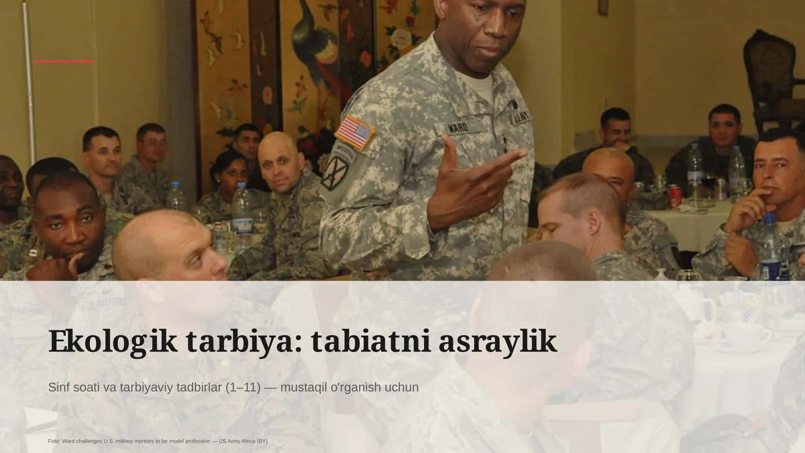 Ekologik tarbiya: tabiatni asraylik