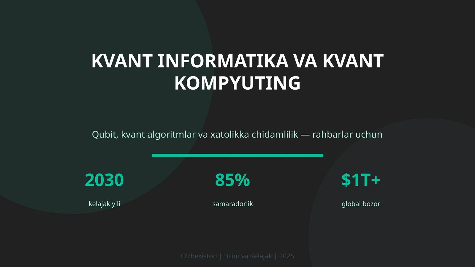KVANT INFORMATIKA VA KVANT KOMPYUTING