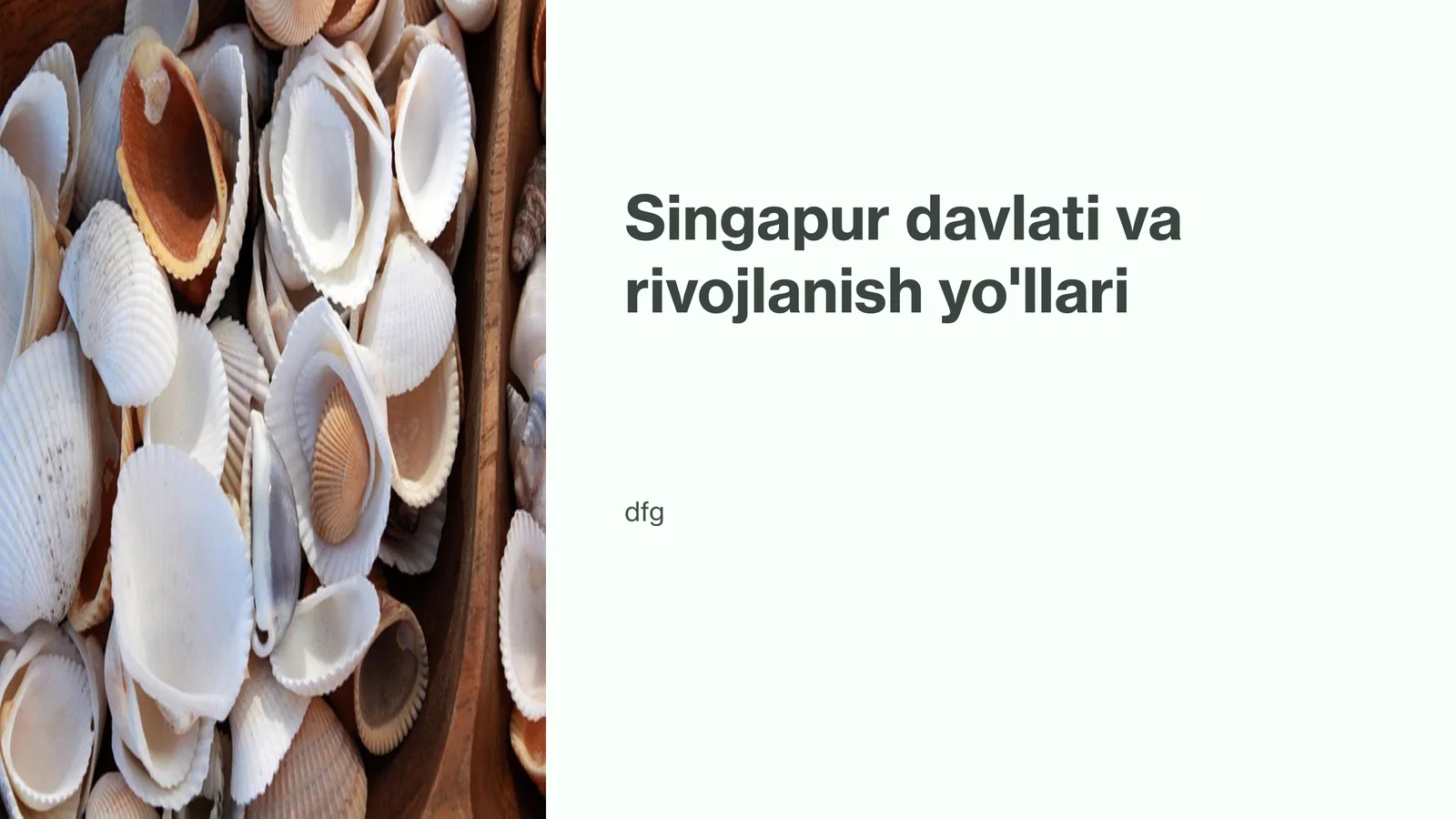 Singapur davlati va rivojlanish yo'llari