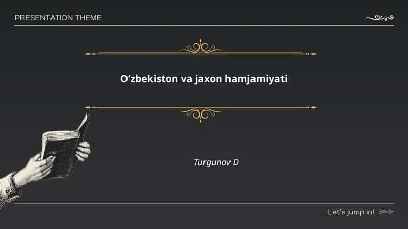 O’zbekiston va jaxon hamjamiyati