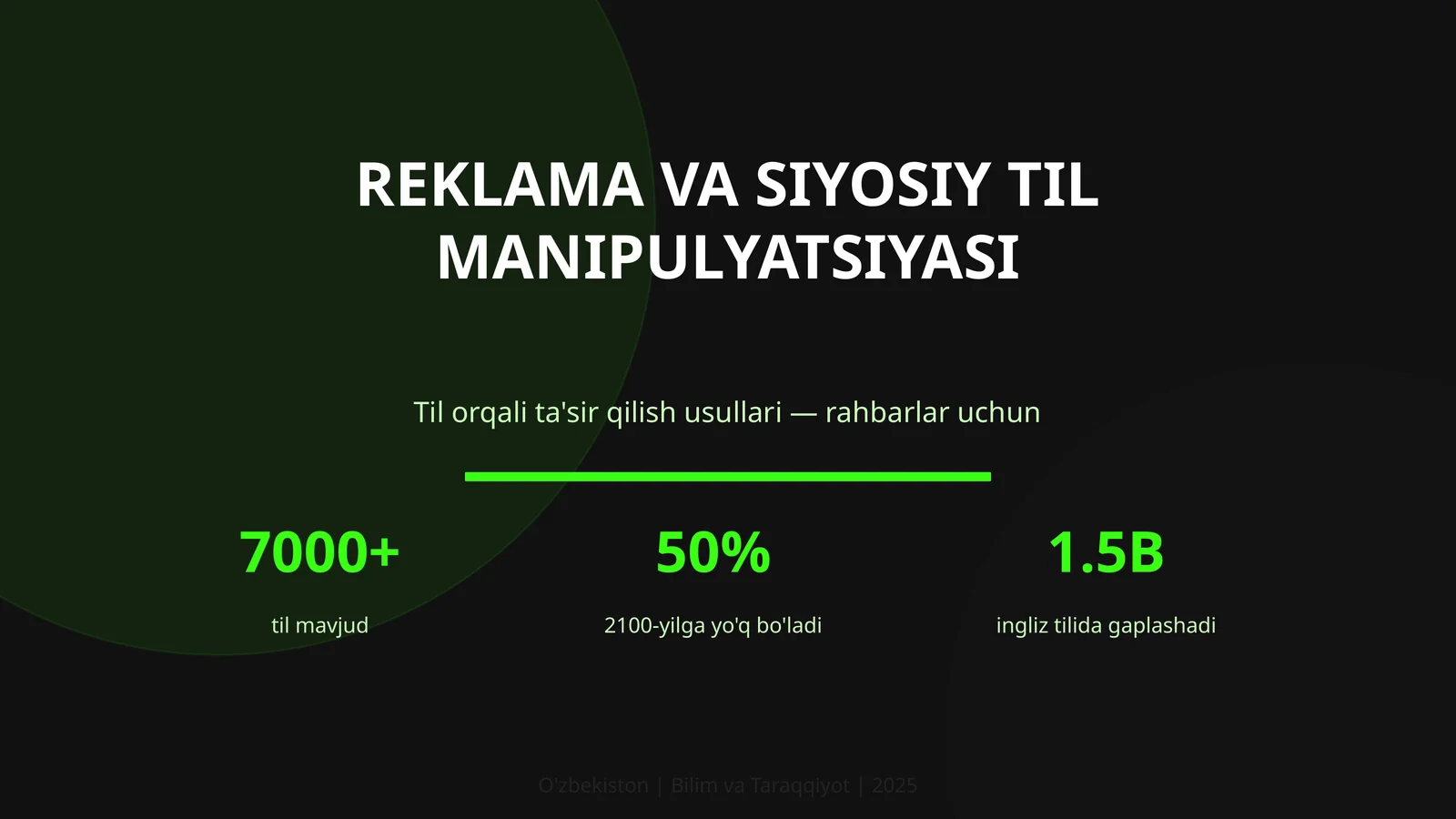Reklama va siyosiy til manipulyatsiyasi