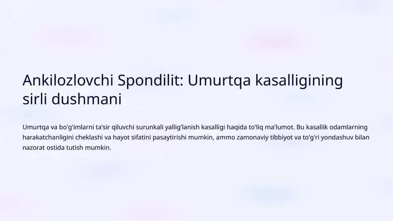 Ankilozlovchi Spondilit