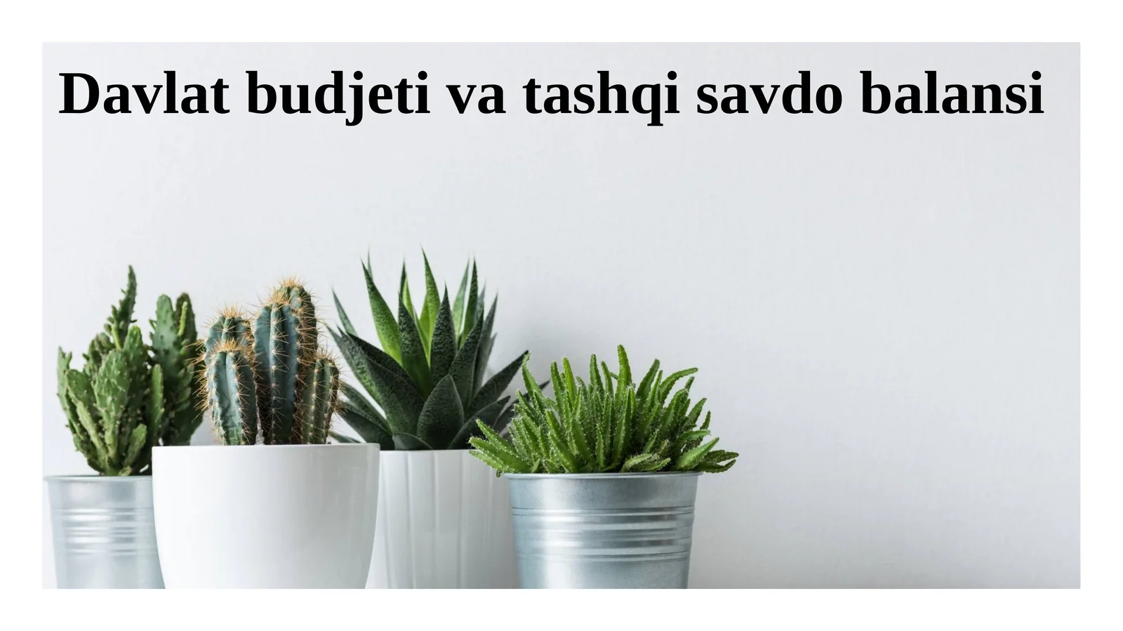 Davlat budjeti va tashqi savdo balansi