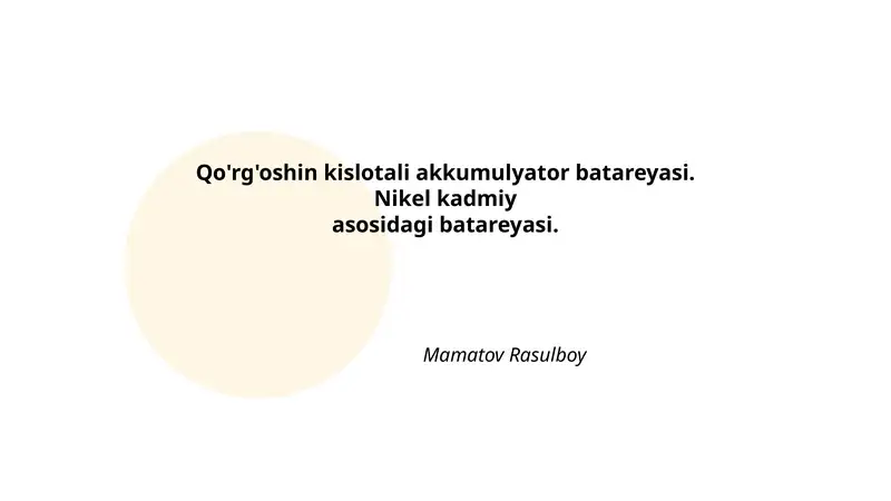 Qo'rg'oshin kislotali akkumulyator batareyasi