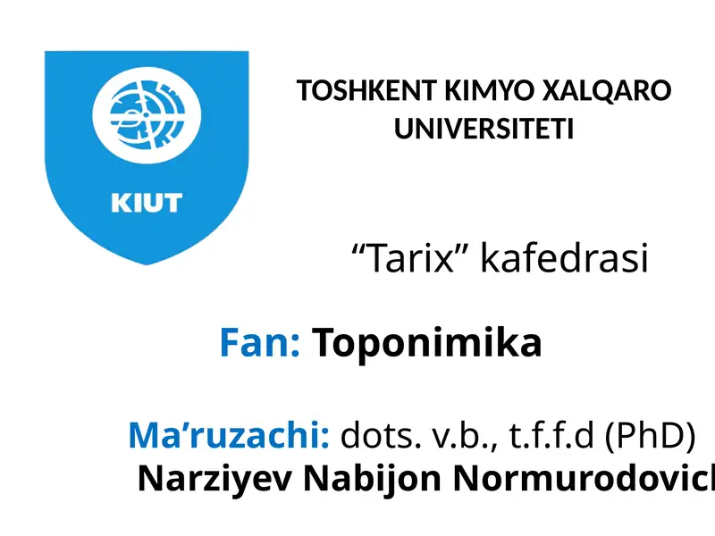 Tarixiy Toponimika