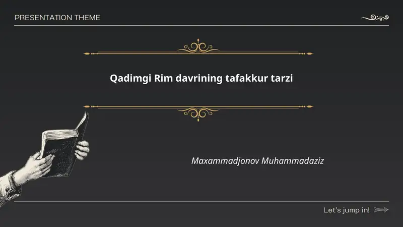 Qadimgi Rim davrining tafakkur tarzi