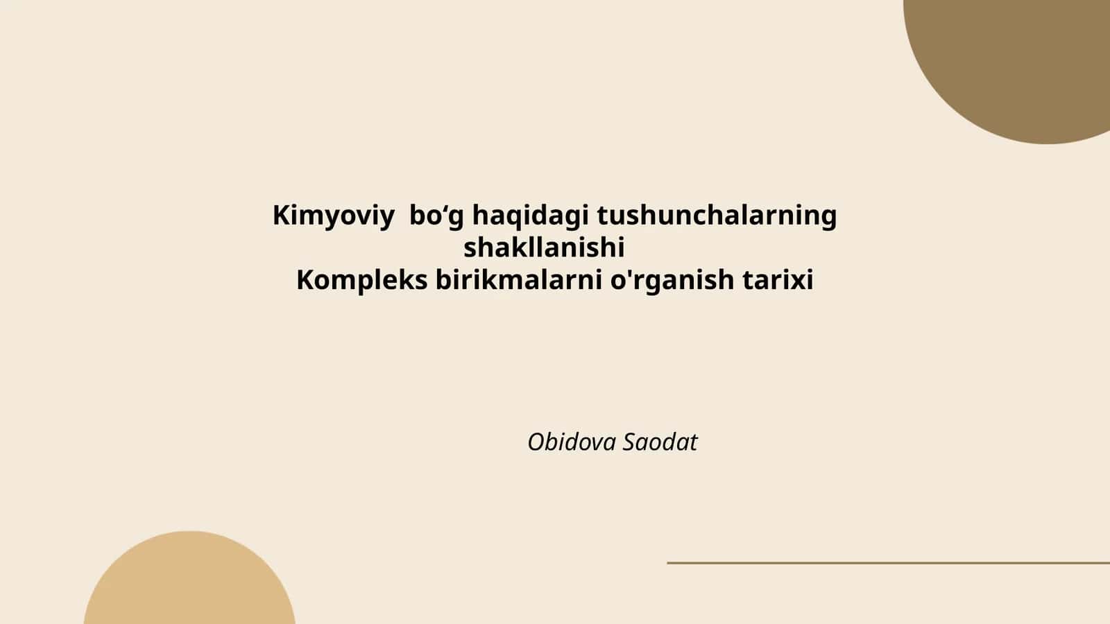 Kompleks birikmalarni o'rganish tarixi