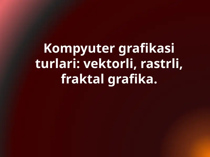 Kompyuter grafikasi turlari