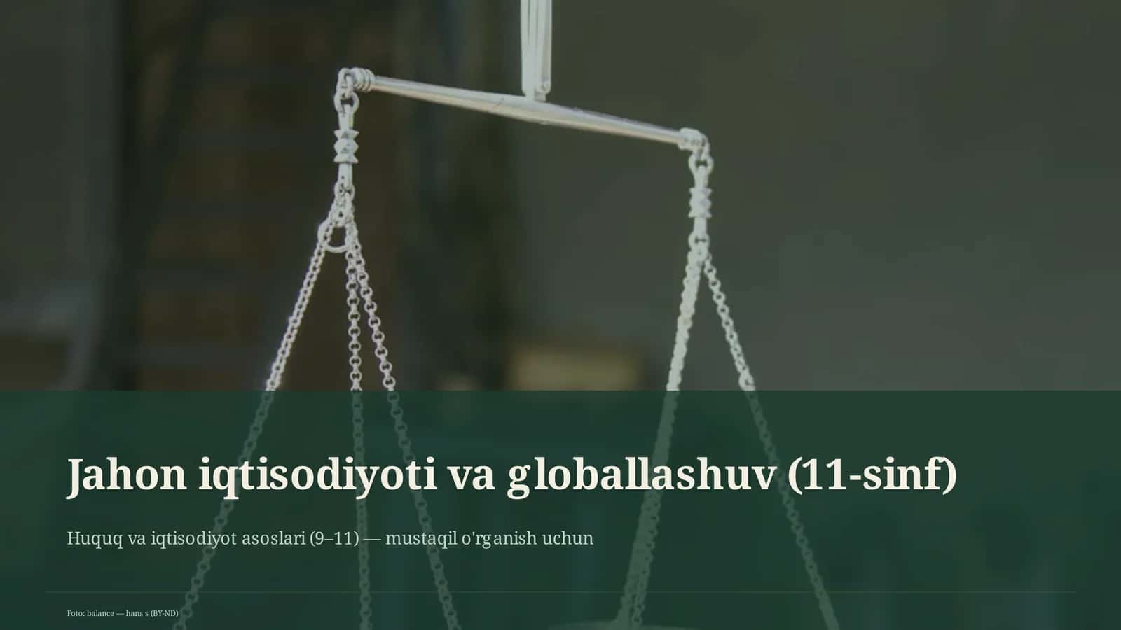 Jahon iqtisodiyoti va globallashuv (11-sinf)