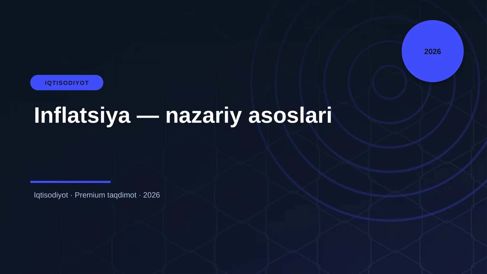 Inflatsiya — nazariy asoslari