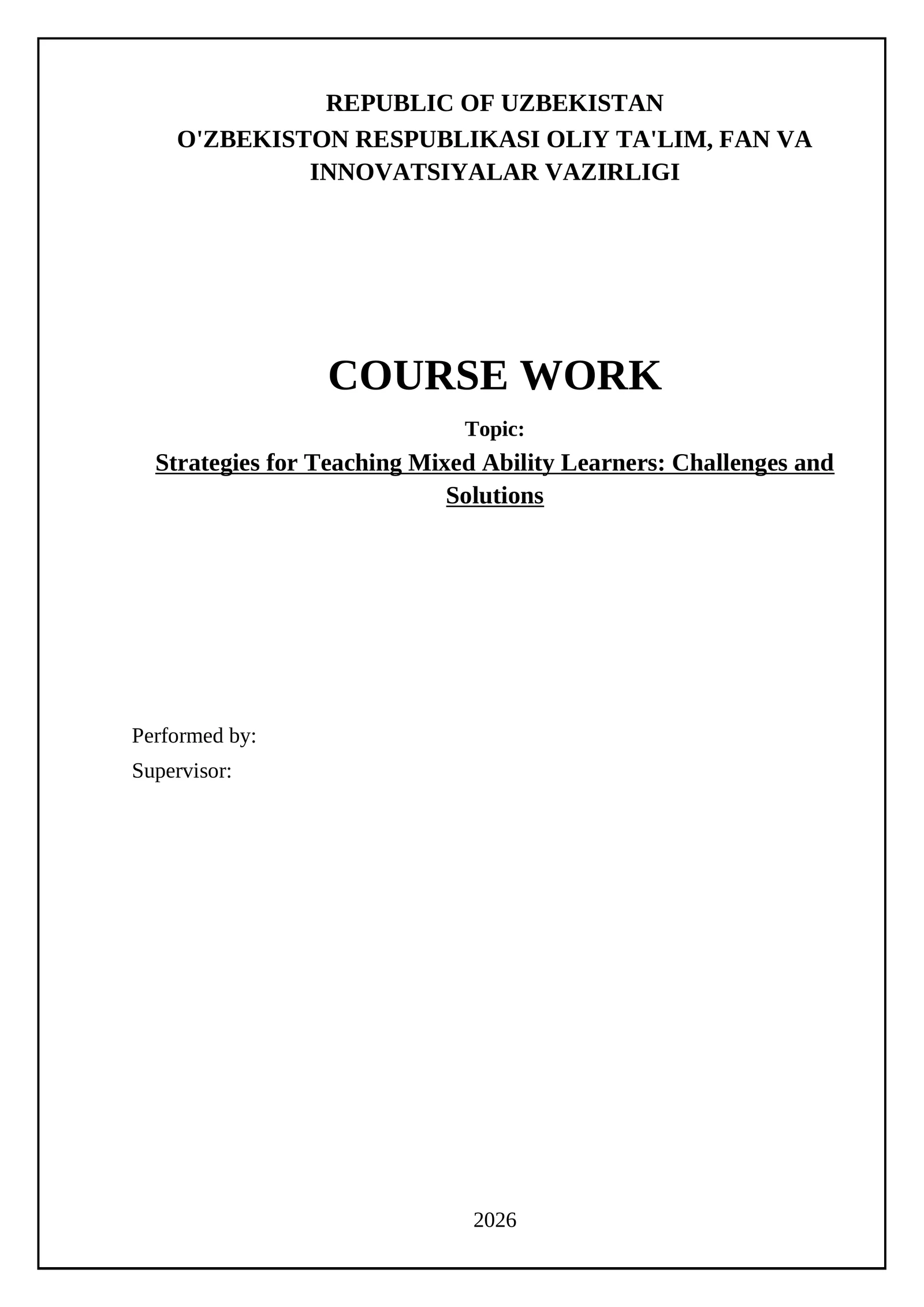 Strategies for Teaching Mixed Ability Learners: Challenges and Solutions