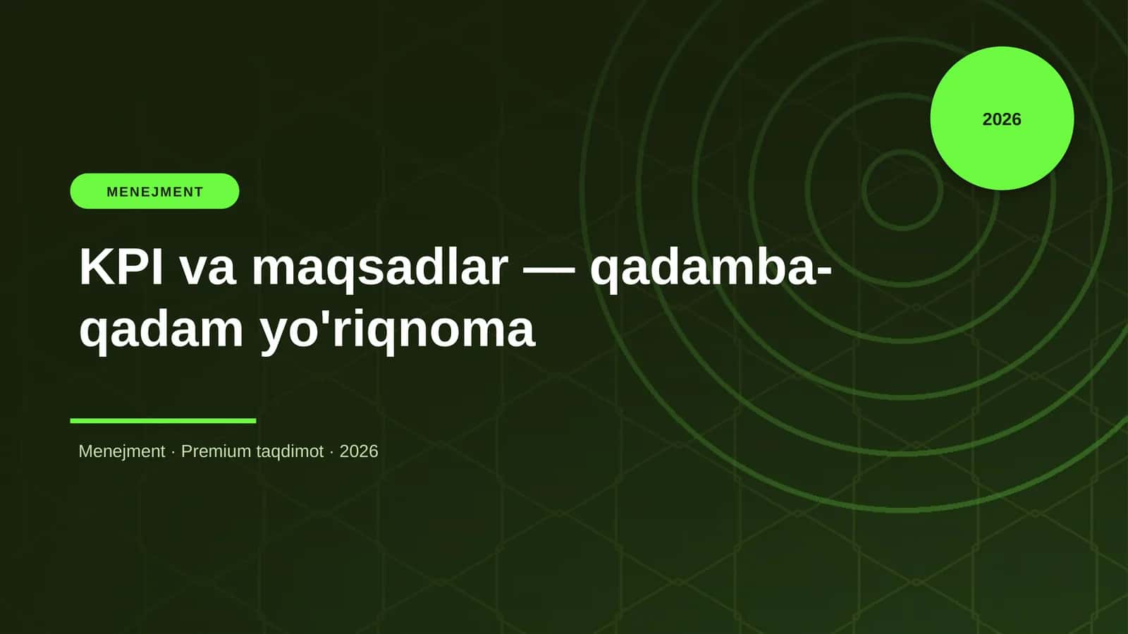 KPI va maqsadlar — qadamba-qadam yo'riqnoma